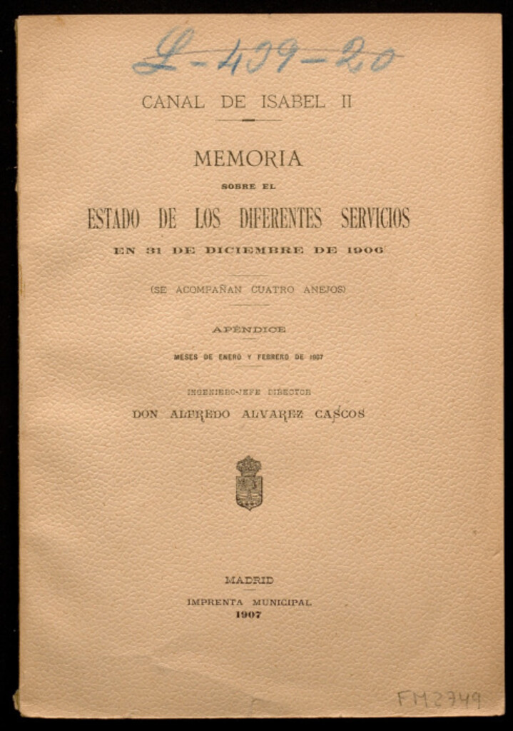 Miniatura de Memoria sobre el estado de los diferentes servicios en 31 de diciembre de 1906...