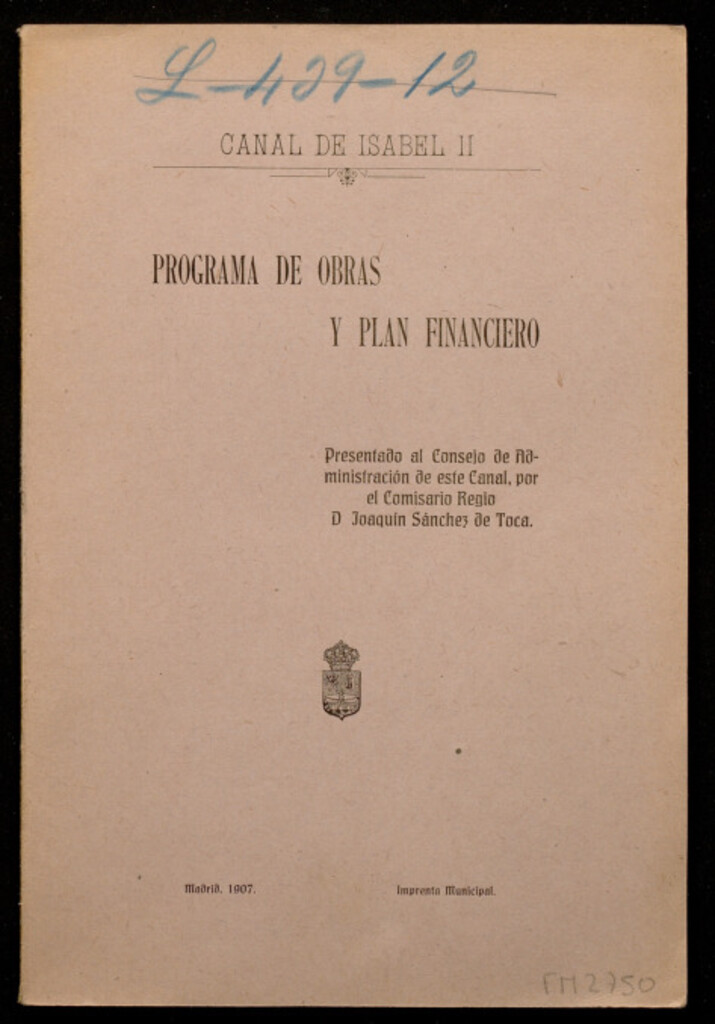 Miniatura de Programa de obras y plan financiero...