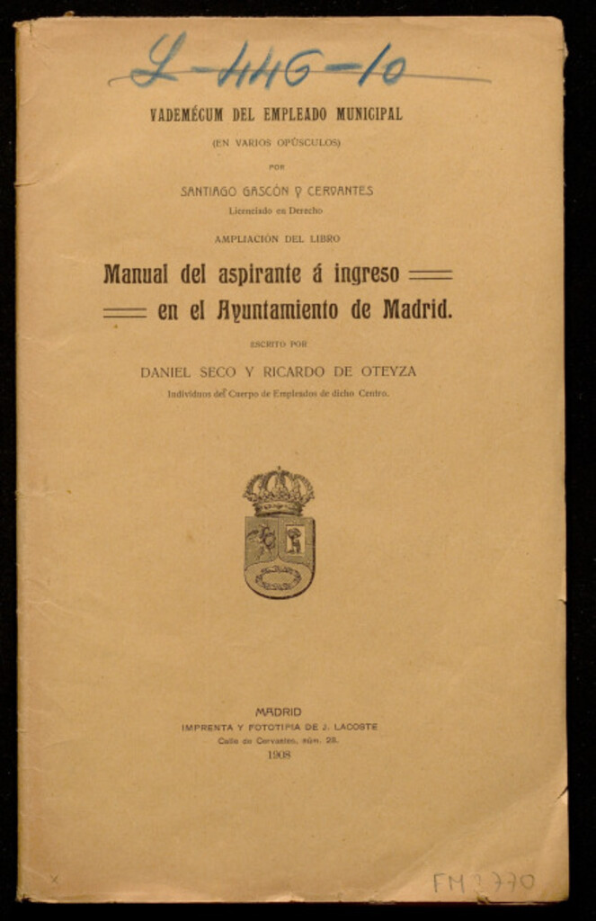 Miniatura de Vademécum del empleado municipal : (en varios opúsculos)