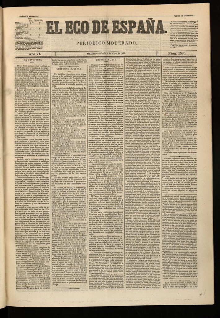 Miniatura de El Eco de España del 8 de mayo de 1875