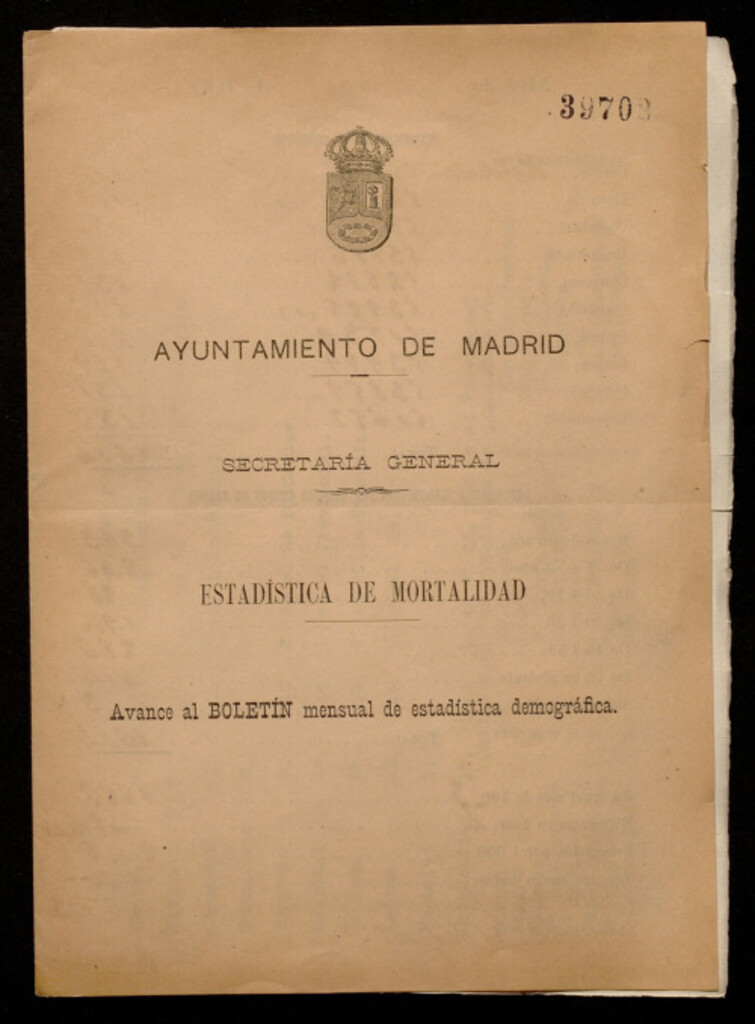 Miniatura de Estadística de mortalidad : Avance al boletín mensual de estadística demográfica