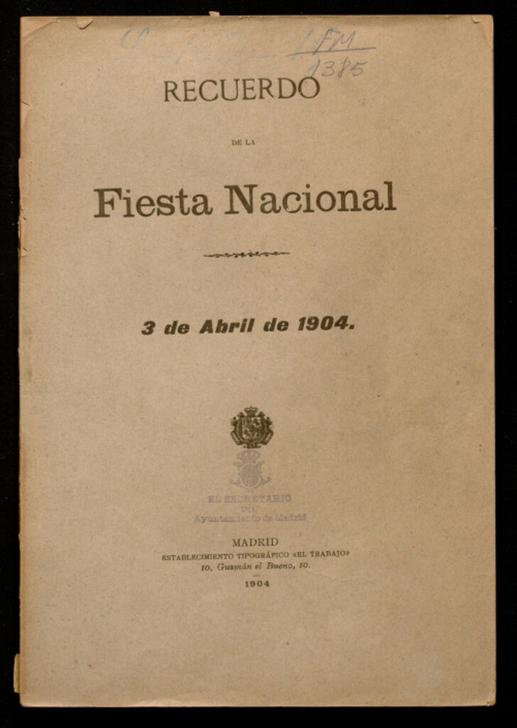 Miniatura de Recuerdo de la fiesta nacional, 3 de abril de 1904