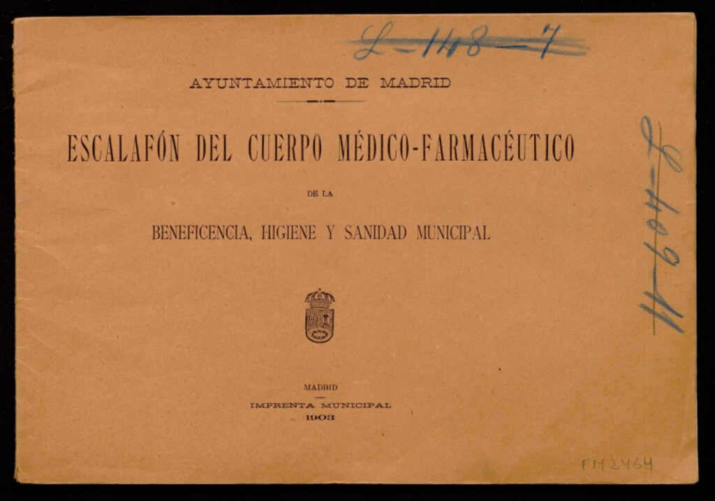 Miniatura de Escalafón del cuerpo médico-farmacéutico de la beneficencia, higiene y sanidad municipal