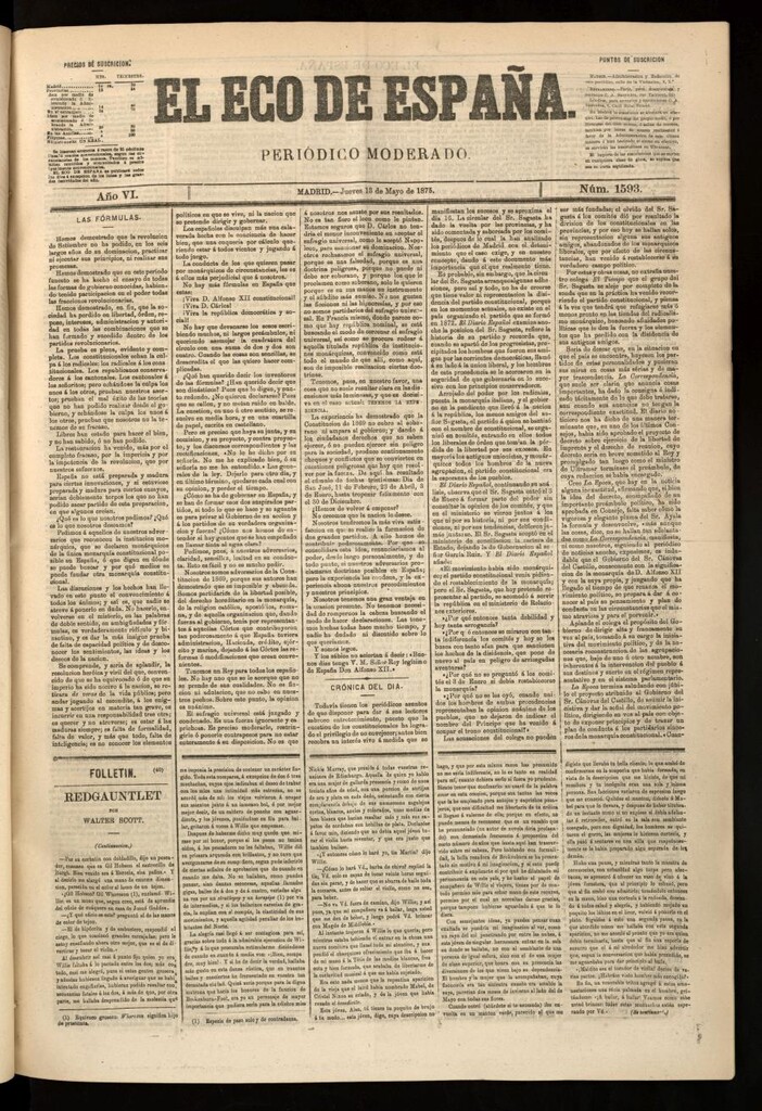 Miniatura de El Eco de España del 13 de mayo de 1875