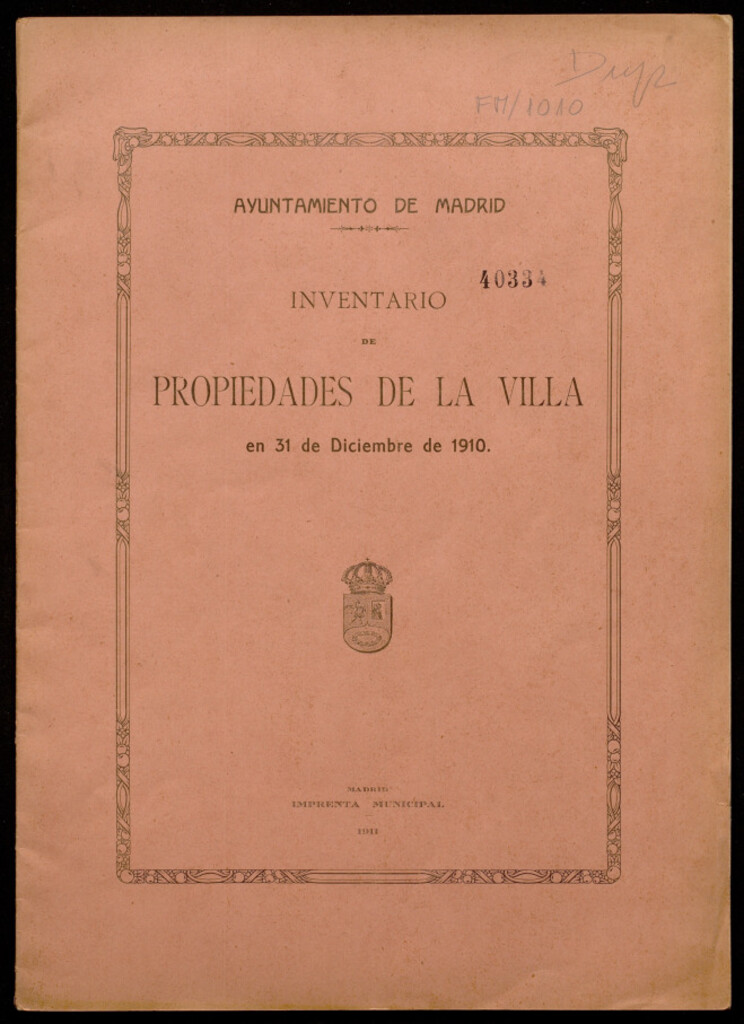 Miniatura de Inventario de propiedades de la Villa en 31 de diciembre de 1910