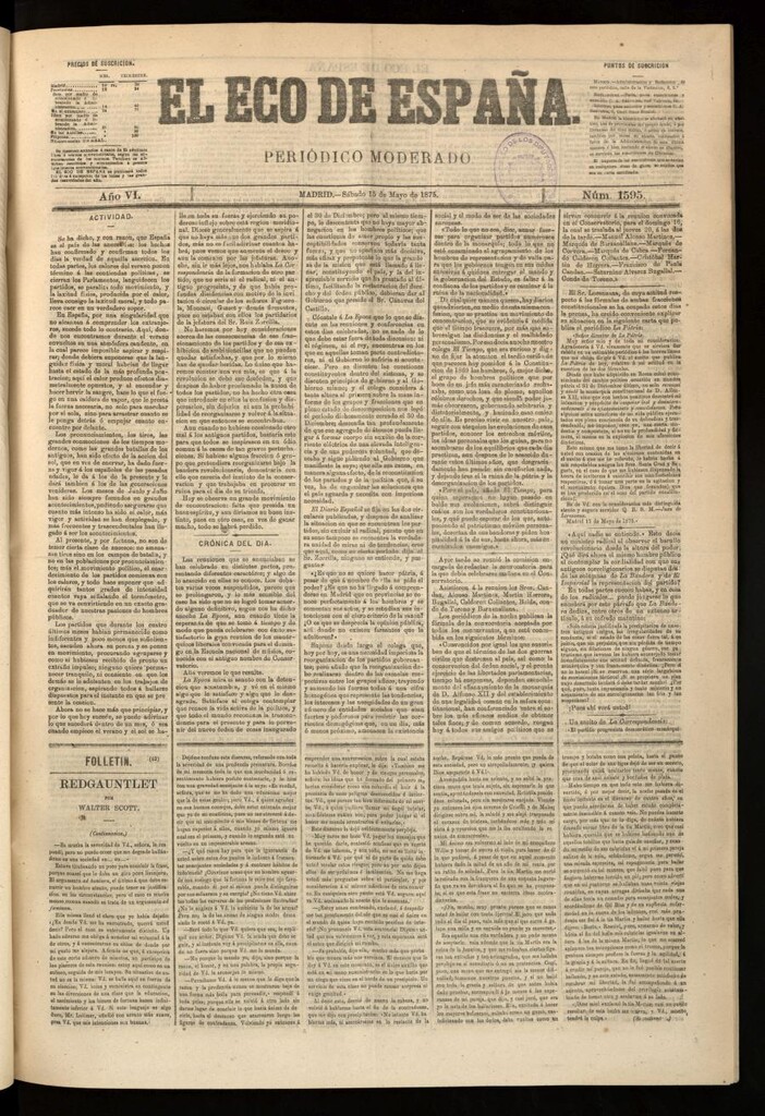 Miniatura de El Eco de España del 15 de mayo de 1875