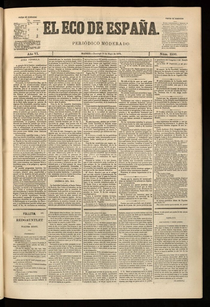 Miniatura de El Eco de España del 16 de mayo de 1875