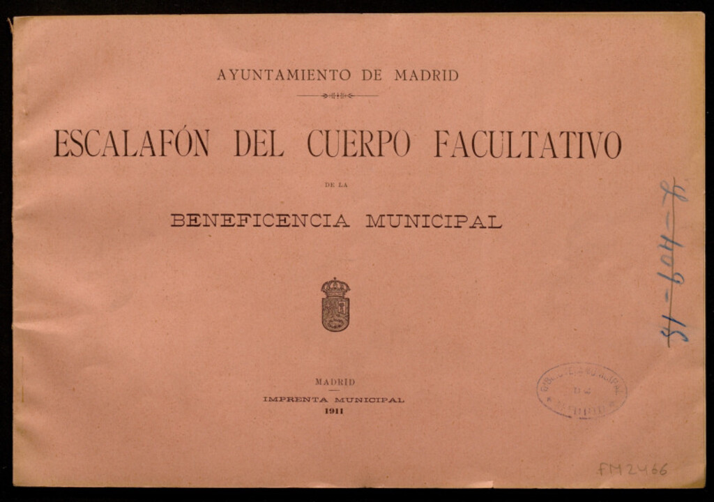 Miniatura de Escalafón del cuerpo facultativo de la beneficencia municipal