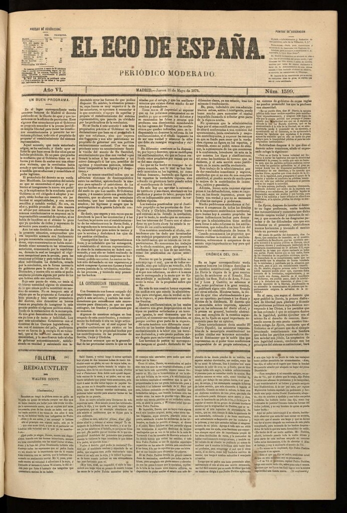Miniatura de El Eco de España del 20 de mayo de 1875