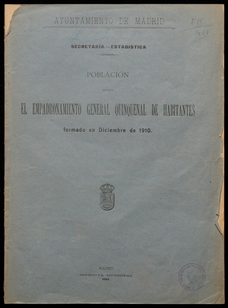 Miniatura de Población según el empadronamiento general quinquenal de habitantes formado en diciembre de 1910