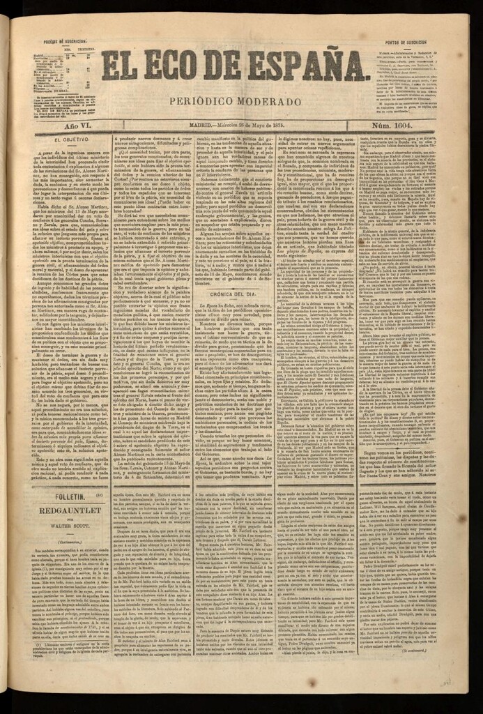 Miniatura de El Eco de España del 26 de mayo de 1875