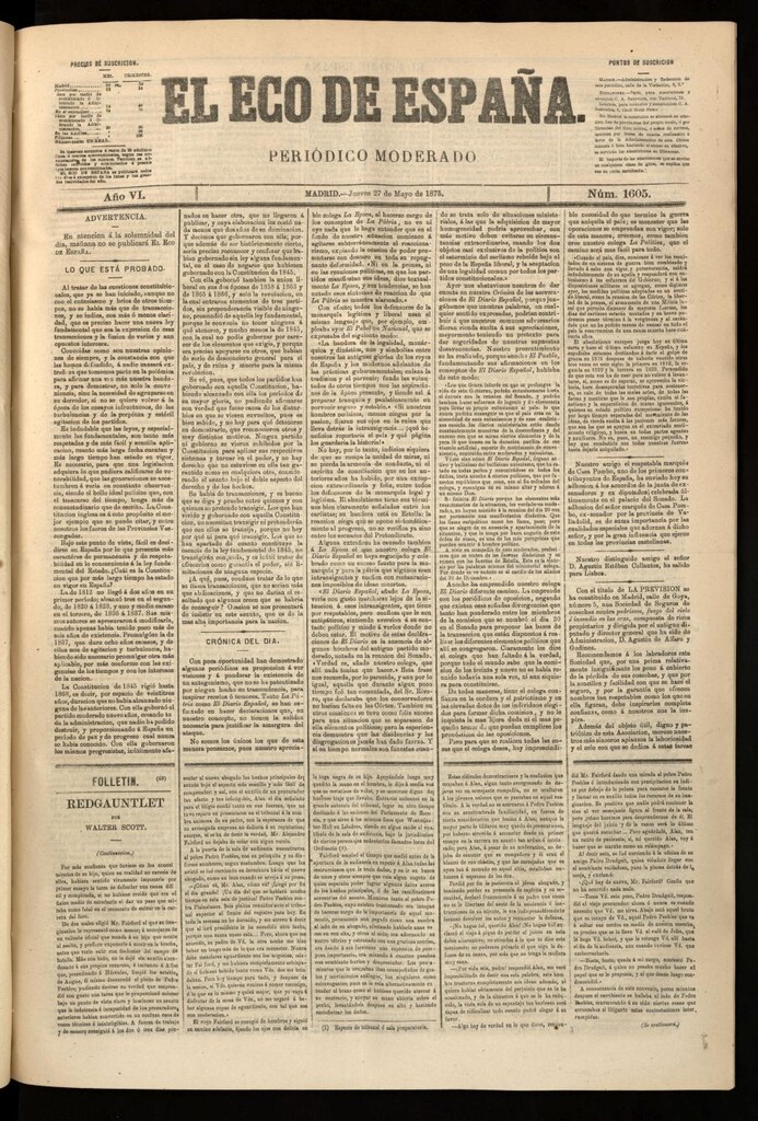 Miniatura de El Eco de España del 27 de mayo de 1875