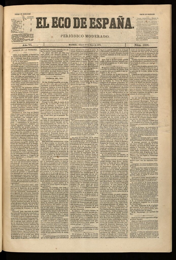 Miniatura de El Eco de España del 29 de mayo de 1875