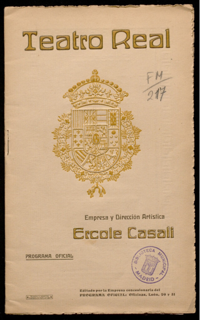 Miniatura de La Walkiria : teatro real : programa oficial : 26 de febrero de 1916