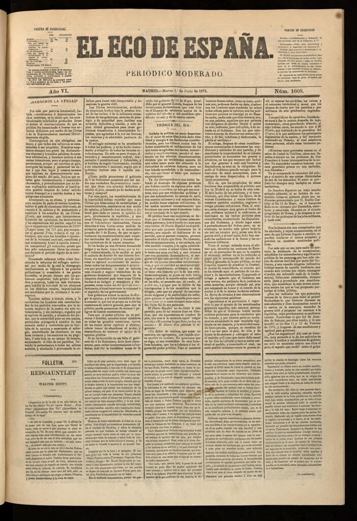 Miniatura de El Eco de España del 1 de junio de 1875