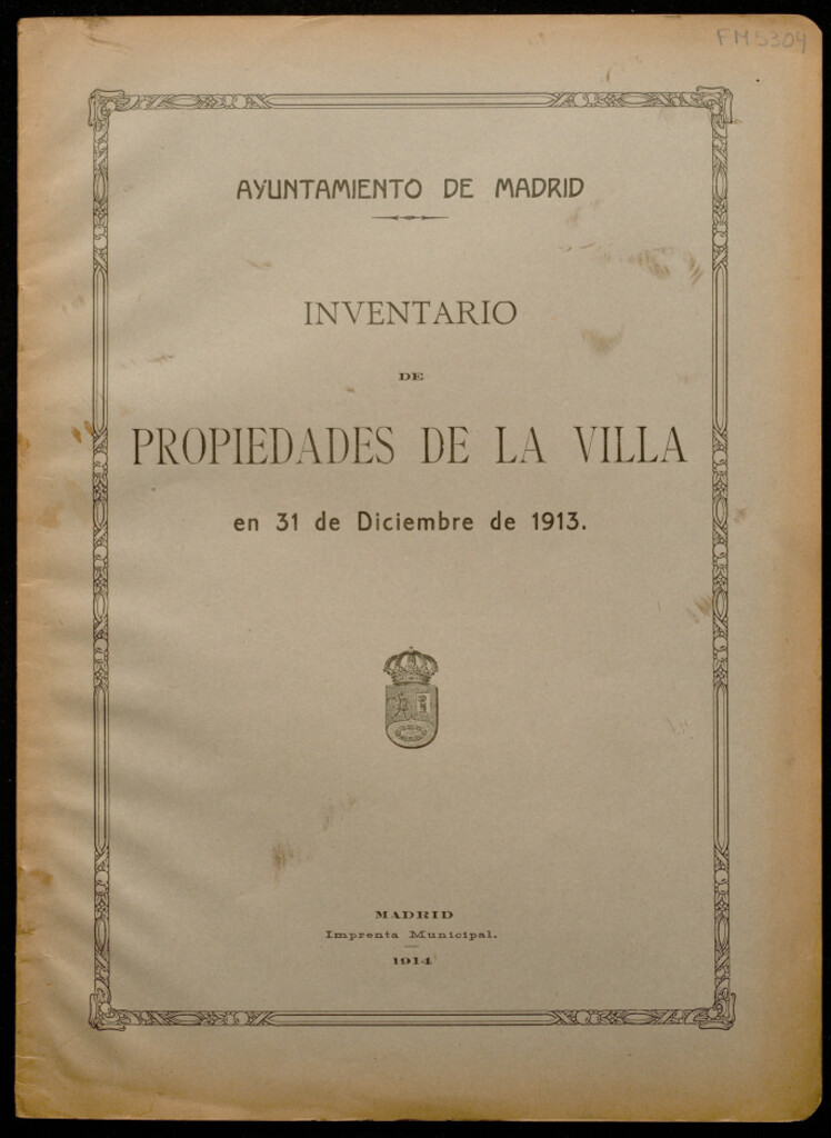 Miniatura de Inventario de propiedades de la Villa en 31 de diciembre de 1913