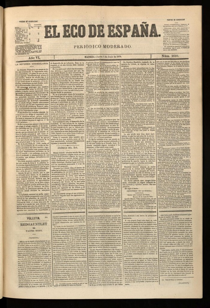 Miniatura de El Eco de España del 3 de junio de 1875