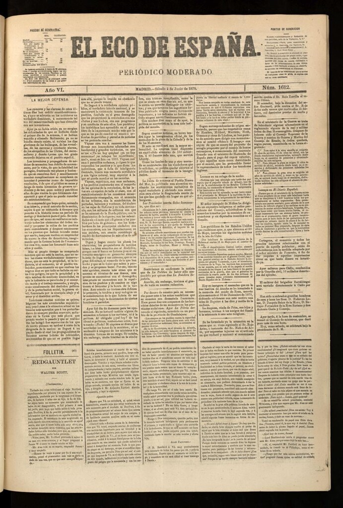 Miniatura de El Eco de España del 5 de junio de 1875