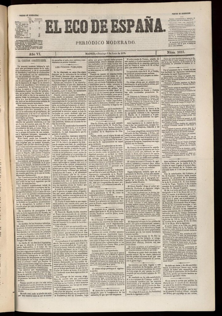 Miniatura de El Eco de España del 6 de junio de 1875