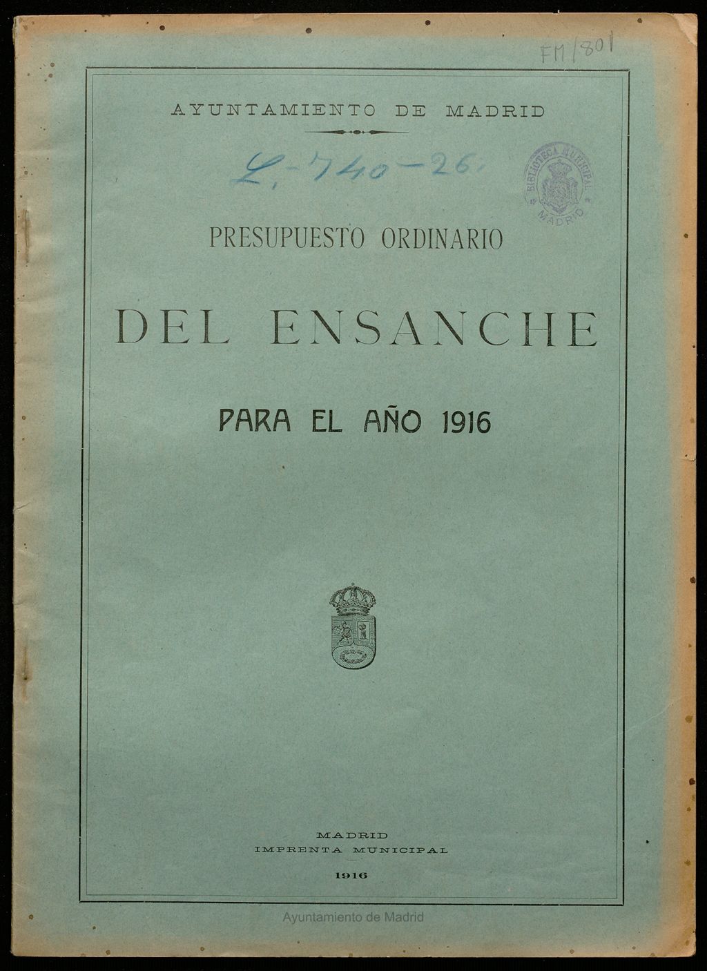 Miniatura de Presupuesto ordinario del ensanche para el año 1916