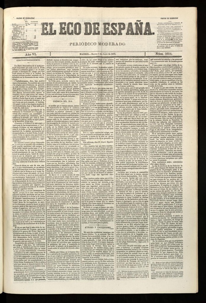Miniatura de El Eco de España del 8 de junio de 1875