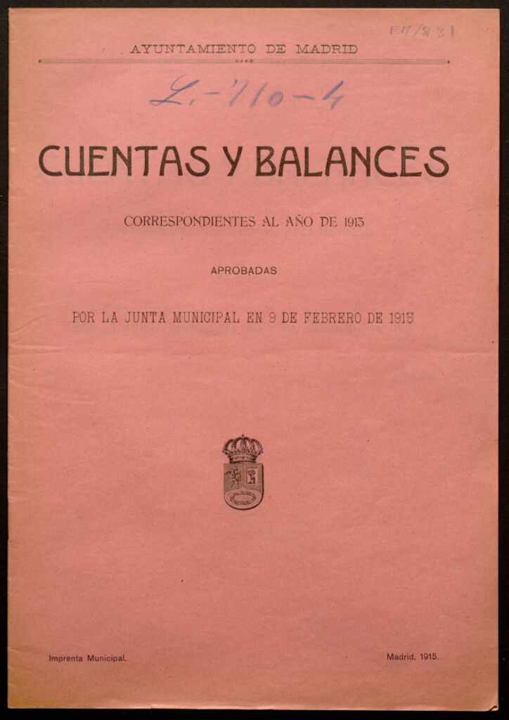 Miniatura de Cuentas y balances correspondientes al año de 1913 aprobadas por la junta municipal en 9 de febrero de 1915