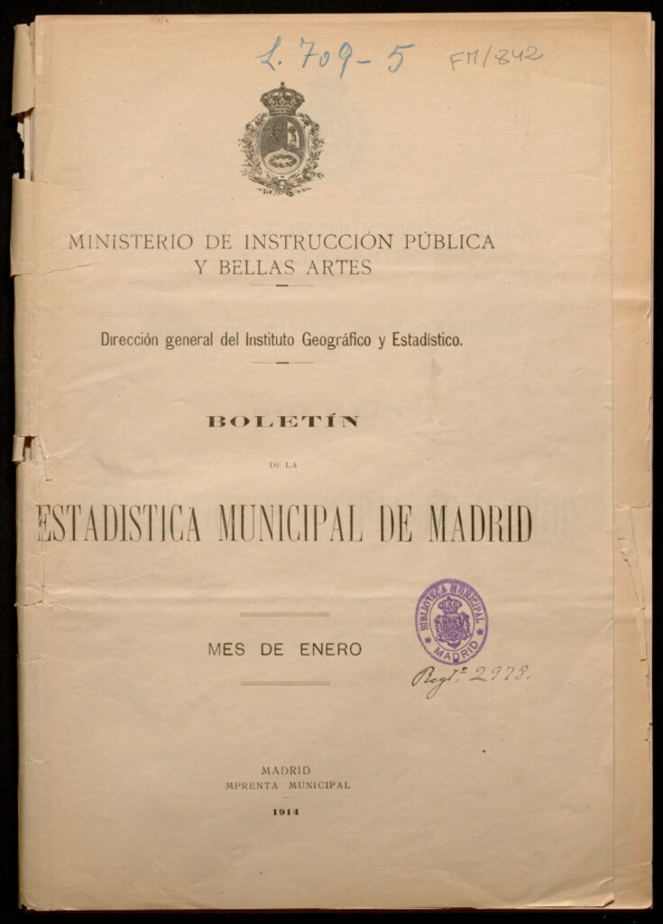 Miniatura de Boletín de la estadística municipal de Madrid