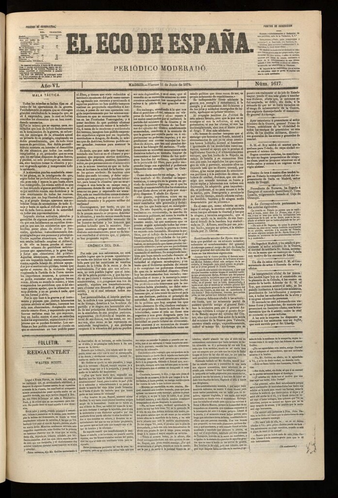 Miniatura de El Eco de España del 11 de junio de 1875