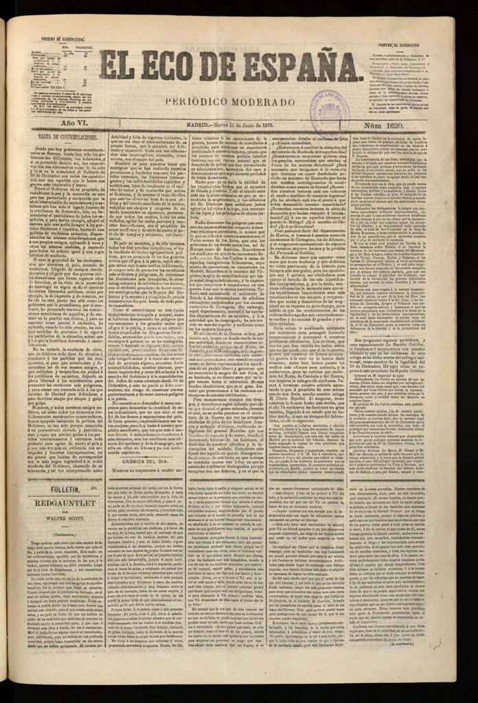 Miniatura de El Eco de España del 15 de junio de 1875