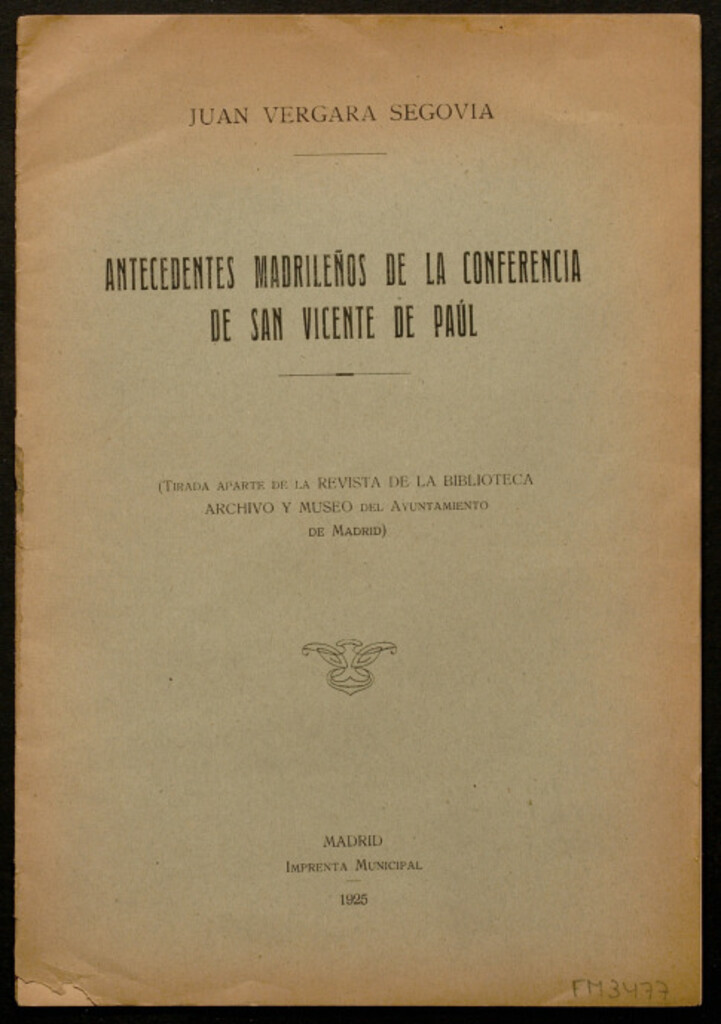 Miniatura de Antecedentes madrileños de la conferencia de San Vicente de Paúl