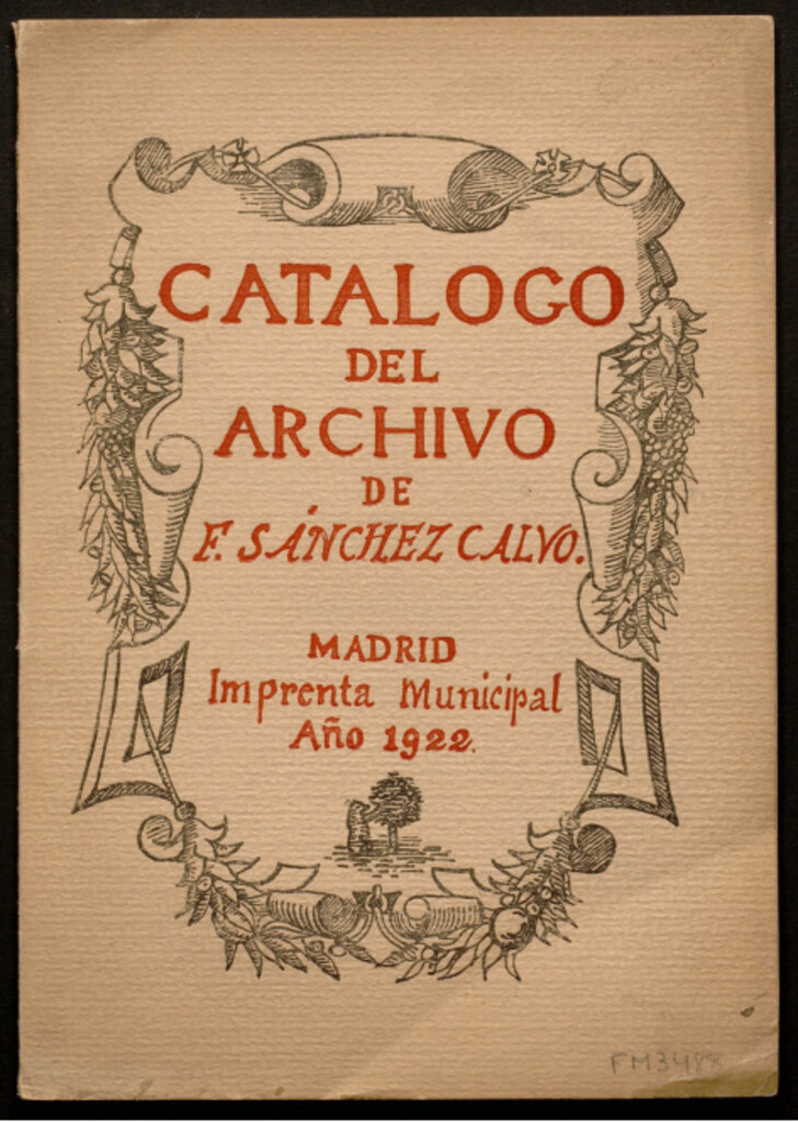 Miniatura de Catálogo del archivo de F. Sánchez Calvo