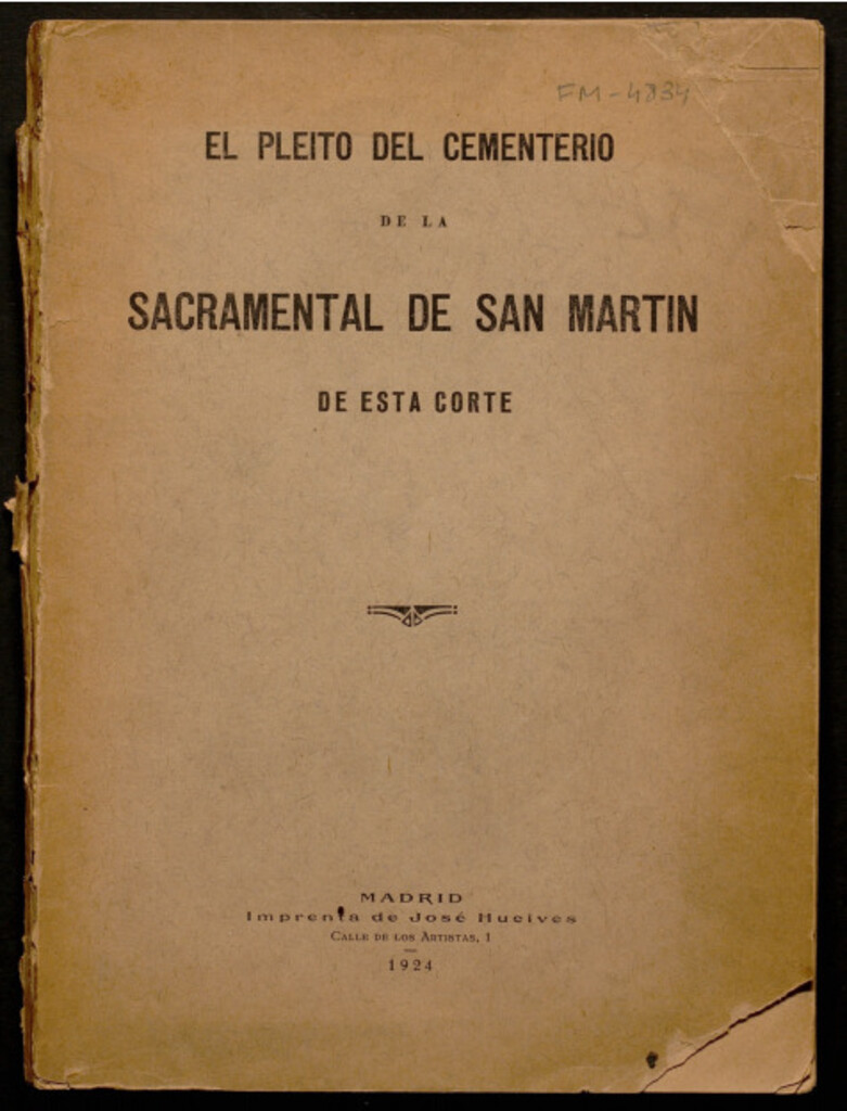 Miniatura de El pleito del cementerio de la Sacramental de San Martín de esta corte