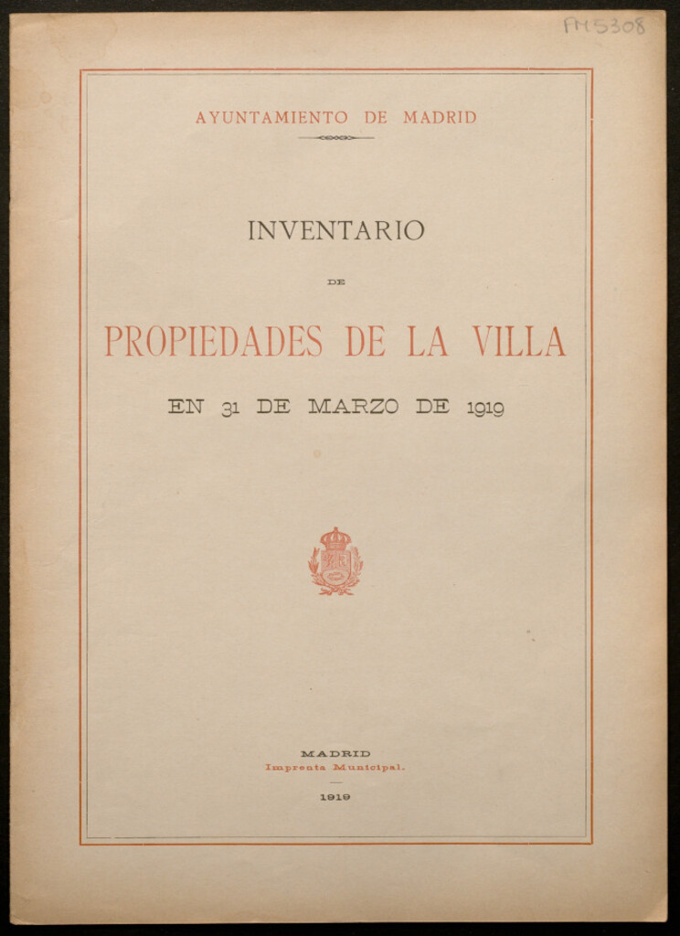Miniatura de Inventario de propiedades de la Villa en 31 de marzo de 1919
