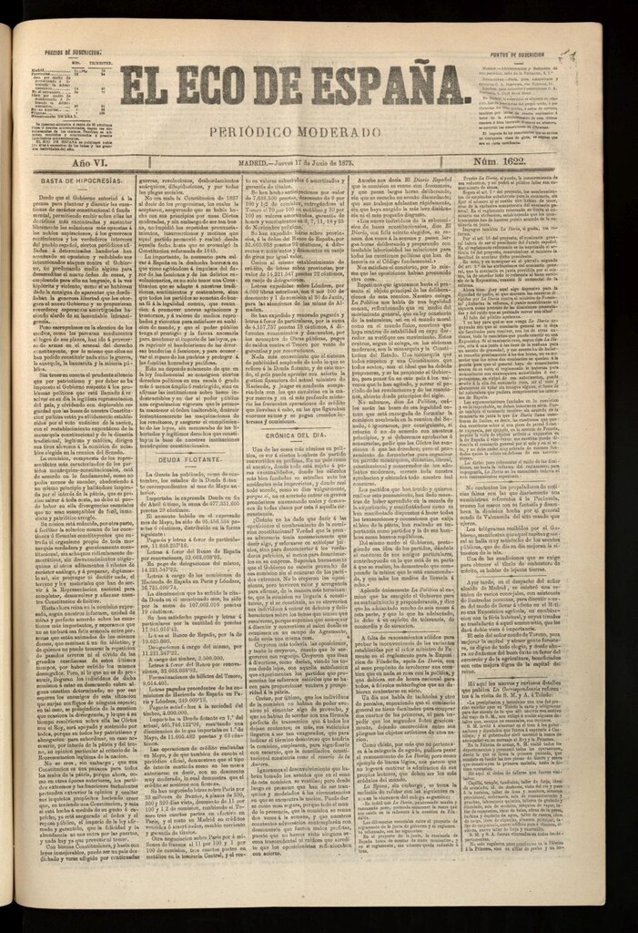 Miniatura de El Eco de España del 17 de junio de 1875
