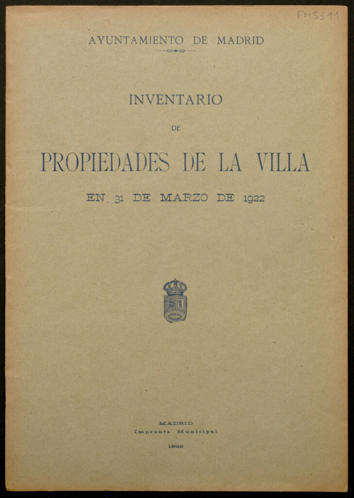Miniatura de Inventario de propiedades de la Villa en 31 de marzo de 1922