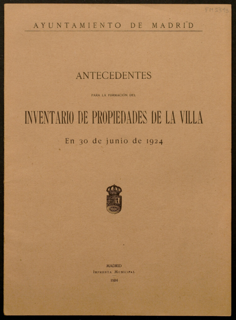 Miniatura de Antecedentes para la formación del Inventario de propiedades de la Villa en 30 de junio de 1924