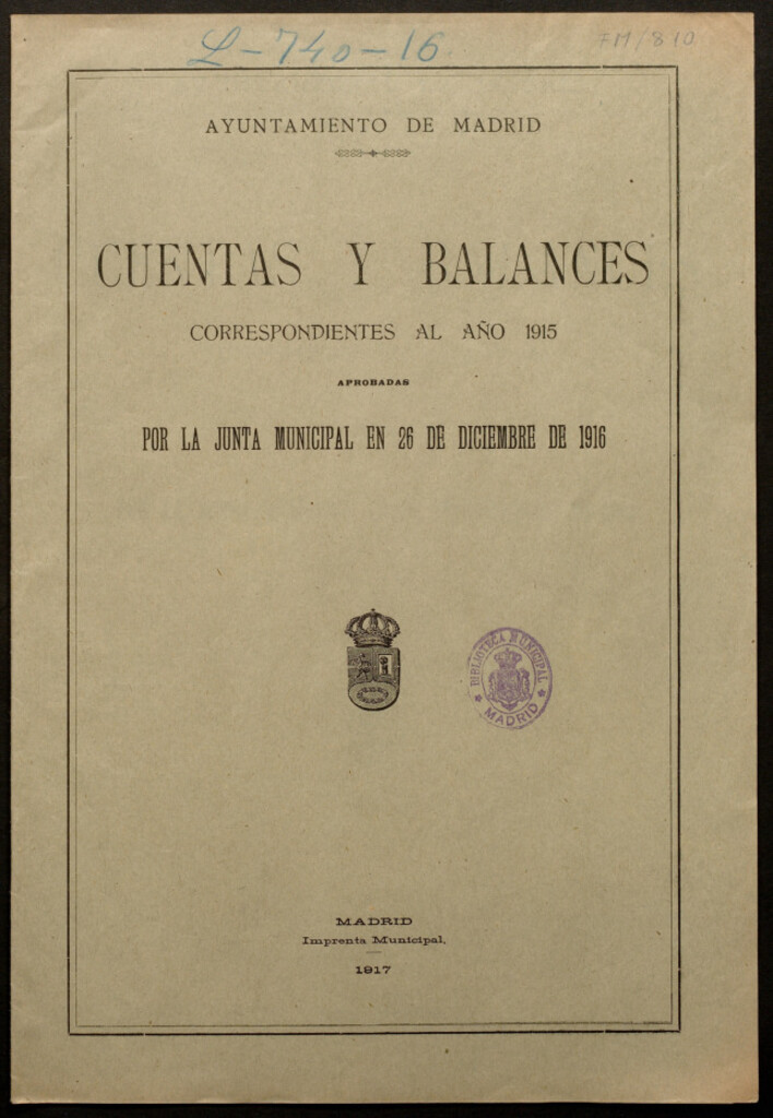 Miniatura de Cuentas y balances correspondientes al año 1915 aprobadas por la junta municipal en 26 de diciembre de 1916