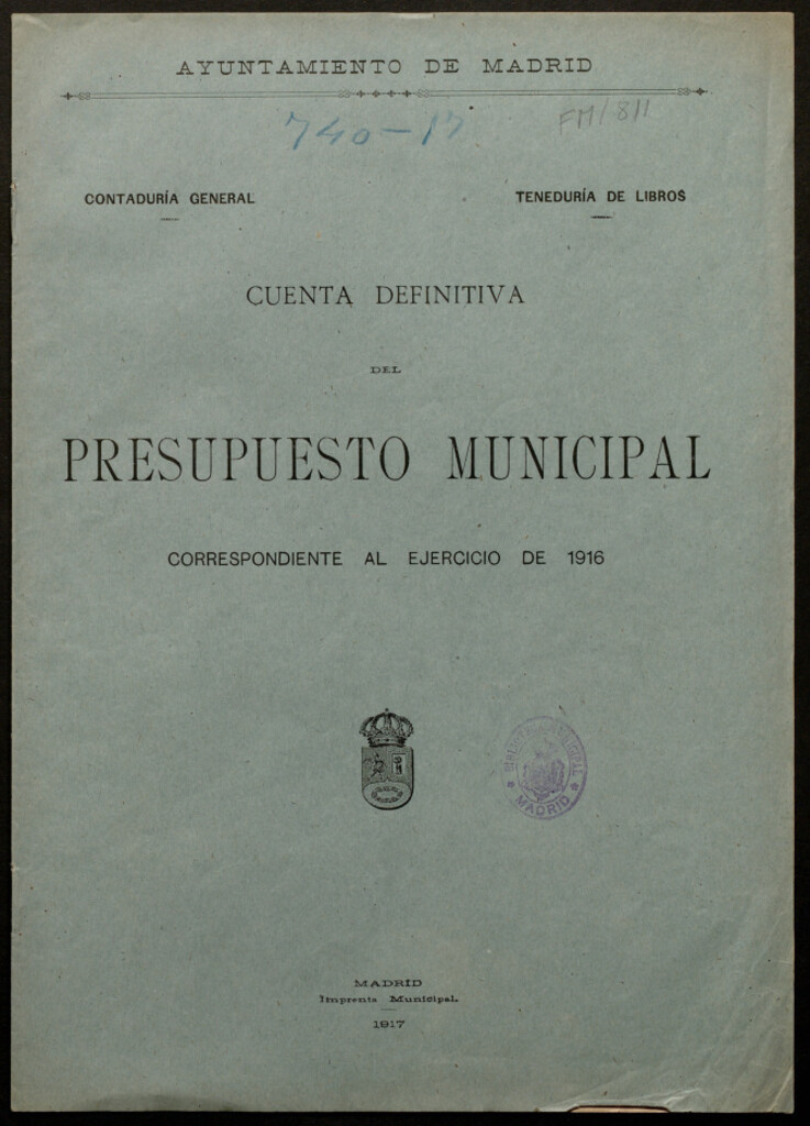 Miniatura de Cuenta definitiva del presupuesto municipal correspondiente al ejercicio de 1916