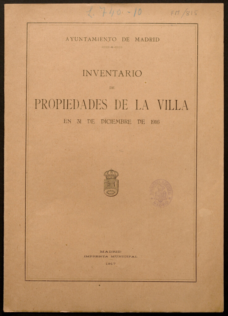 Miniatura de Inventario de propiedades de la Villa en 31 de diciembre de 1916