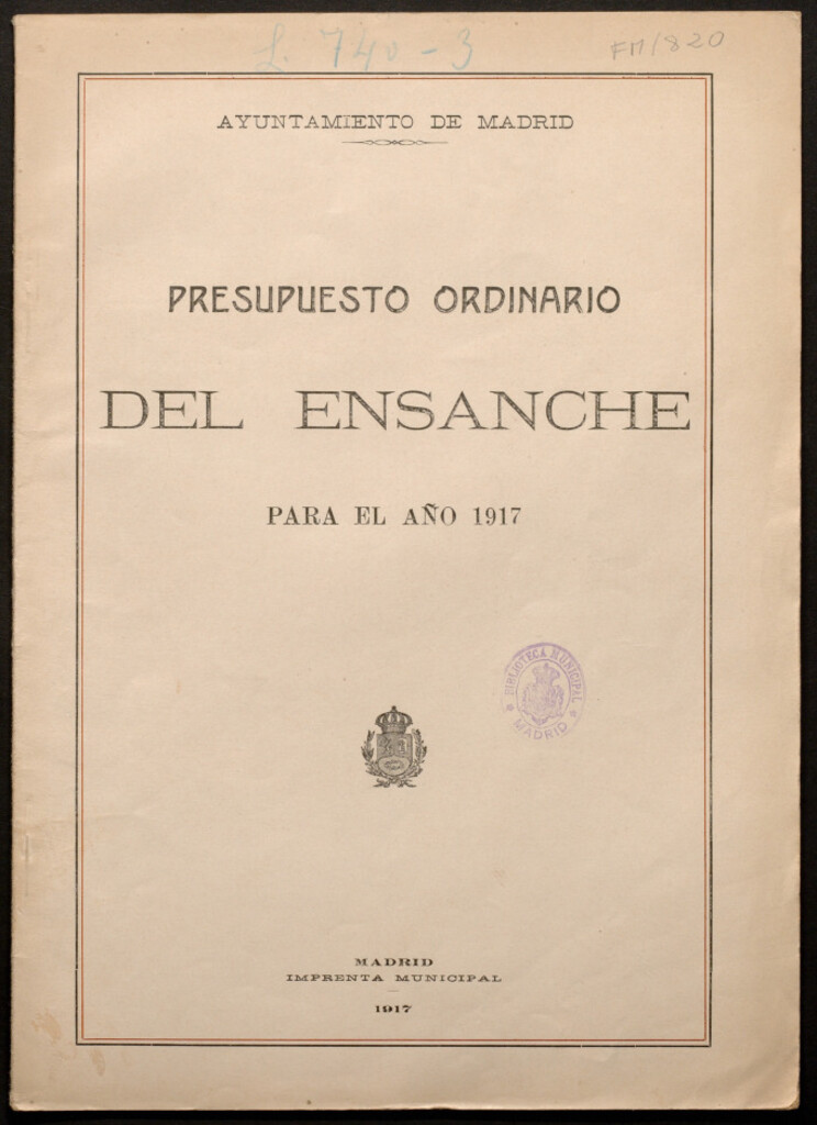 Miniatura de Presupuesto ordinario del ensanche para el año 1917