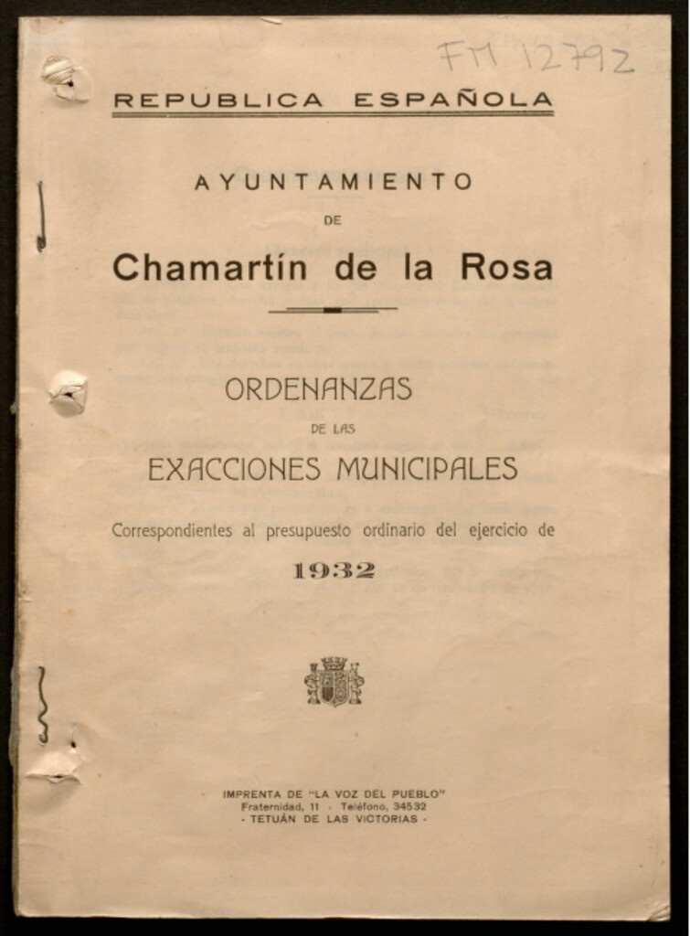 Miniatura de Ordenanzas de exacciones municipales para el año de...