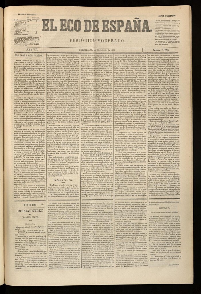 Miniatura de El Eco de España del 22 de junio de 1875