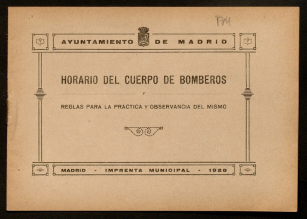 Miniatura de Horario del Cuerpo de Bomberos : y reglas para la práctica y observancia del mismo