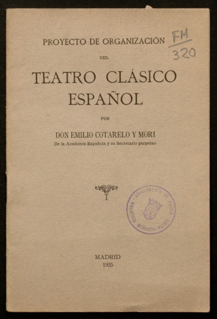 Miniatura de Proyecto de organización del teatro clásico español...