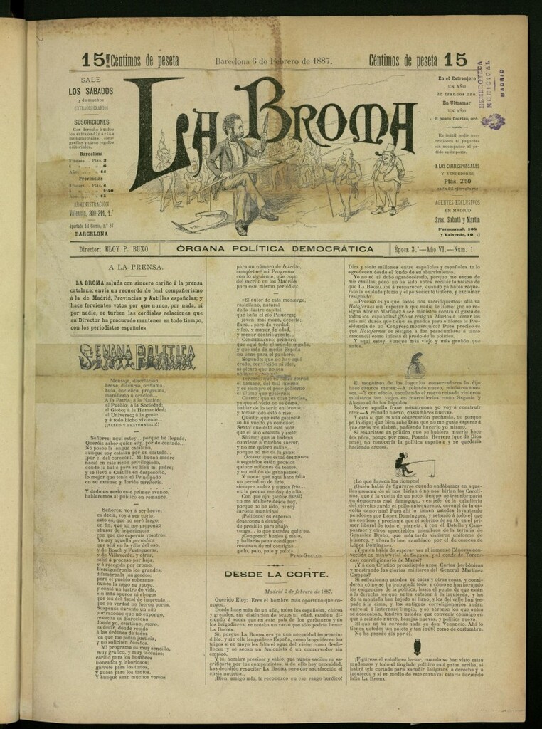 Miniatura de La Broma : órgana política liberala