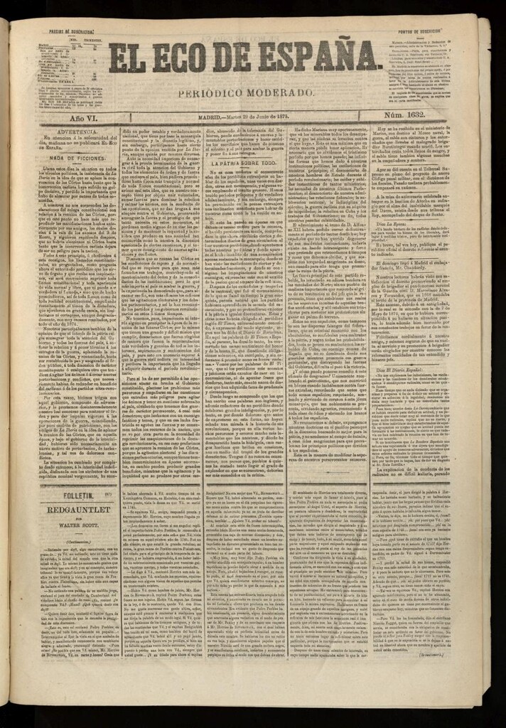 Miniatura de El Eco de España del 29 de junio de 1875