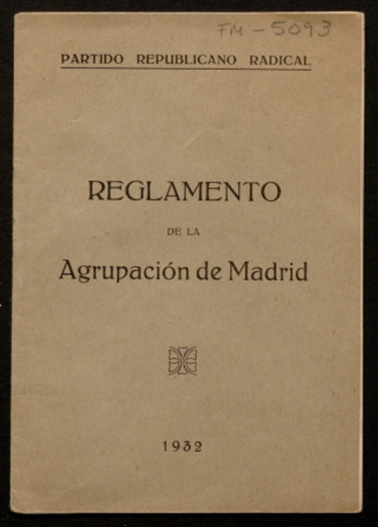 Miniatura de Reglamento de la Agrupación de Madrid