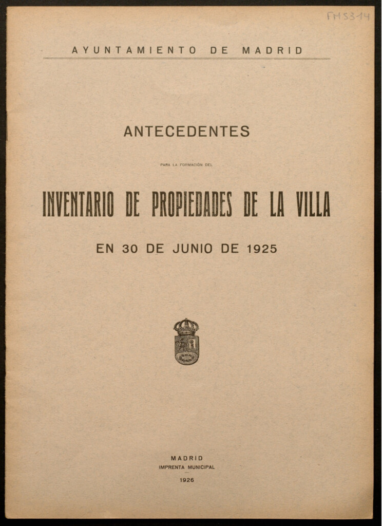 Miniatura de Antecedentes para la formación del Inventario de propiedades de la Villa en 30 de junio de 1925
