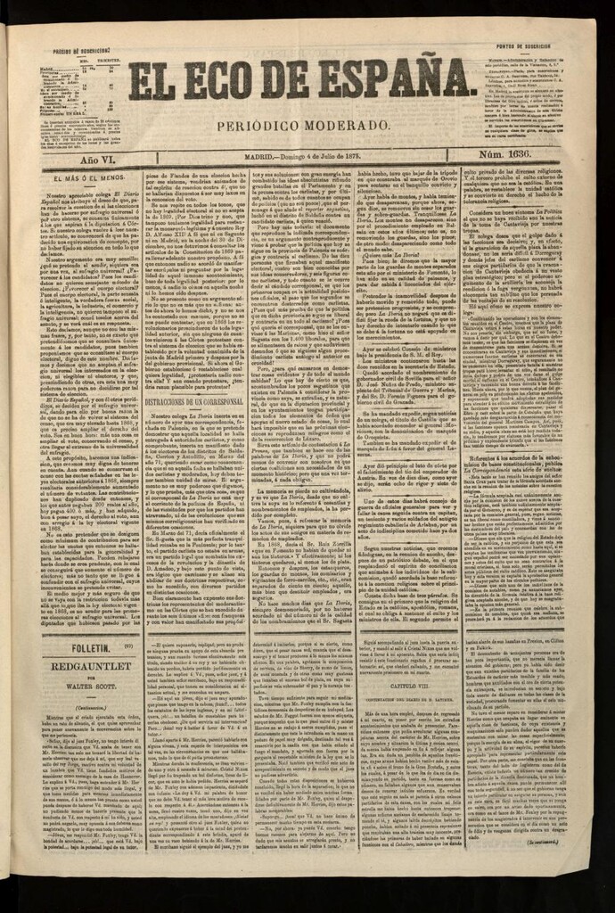 Miniatura de El Eco de España del 4 de julio de 1875