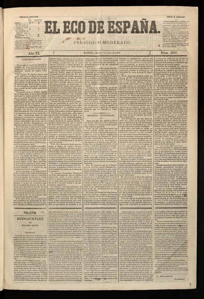 Miniatura de El Eco de España del 6 de julio de 1875